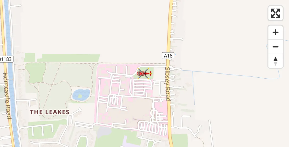 Flight path map showing Air Ambulance Helicopter route from Boston to Boston