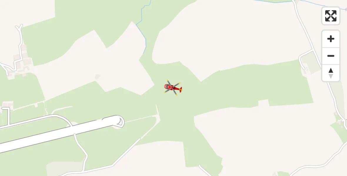 Flight path map showing Air Ambulance Helicopter route from Exeter International Airport to Exeter International Airport