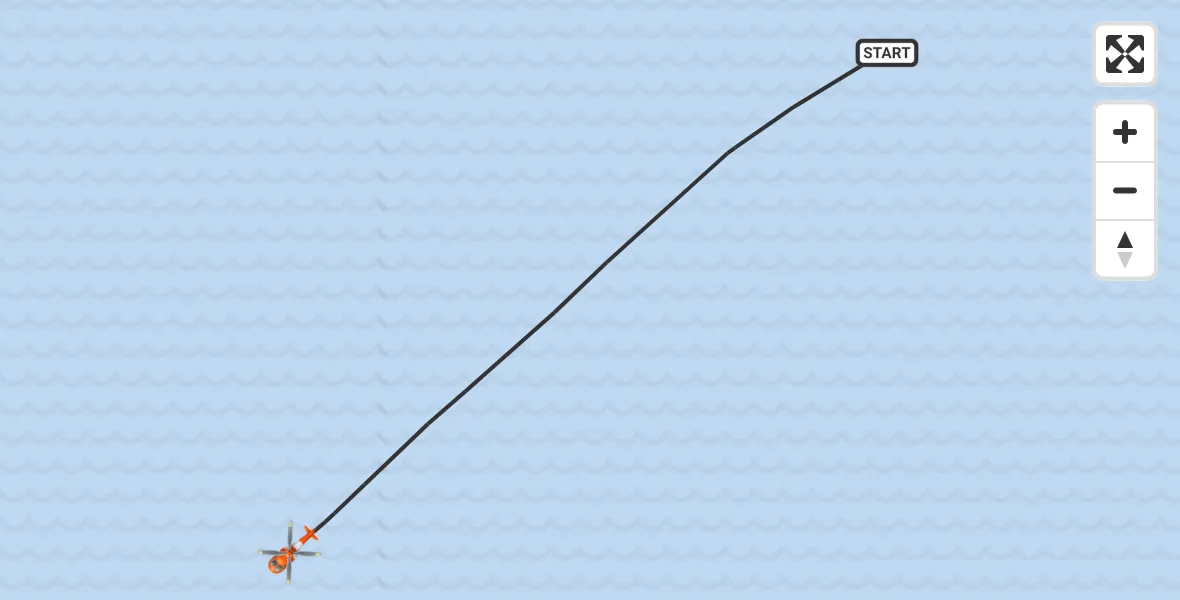Flight path map showing Coastguard Helicopter route from Inner Seas to Inner Seas