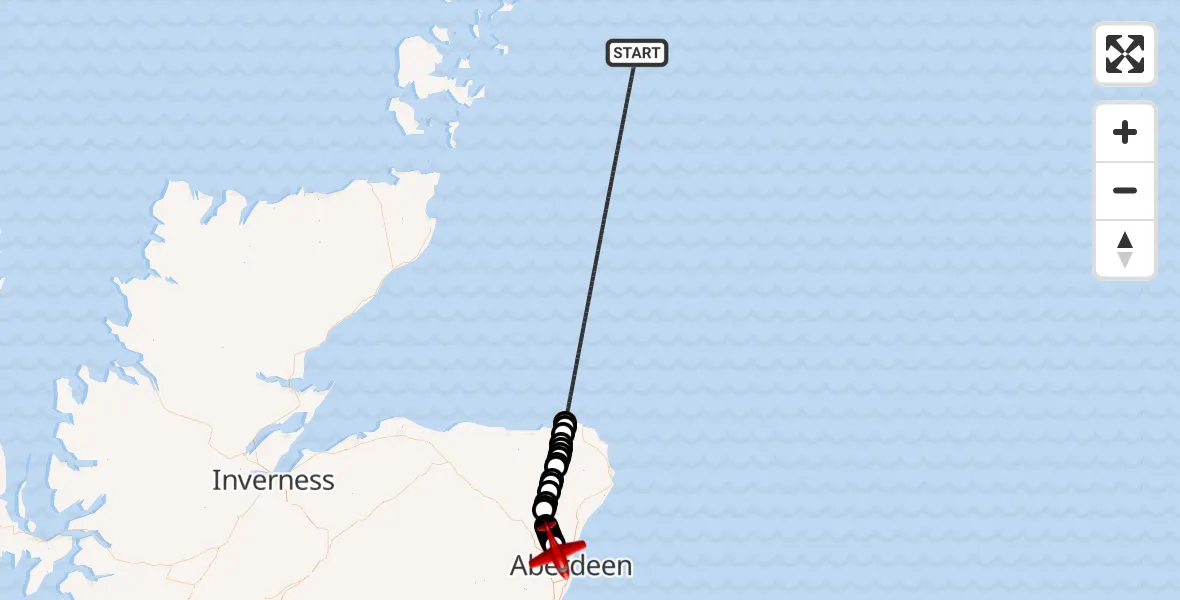 Routekaart van de vlucht: Air Ambulance Aircraft to Aberdeen International Airport