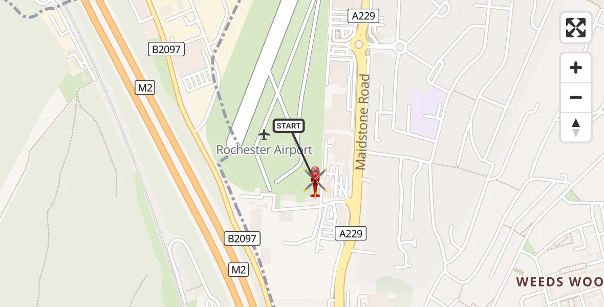 Routekaart van de vlucht: Air Ambulance Helicopter to Rochester Airport