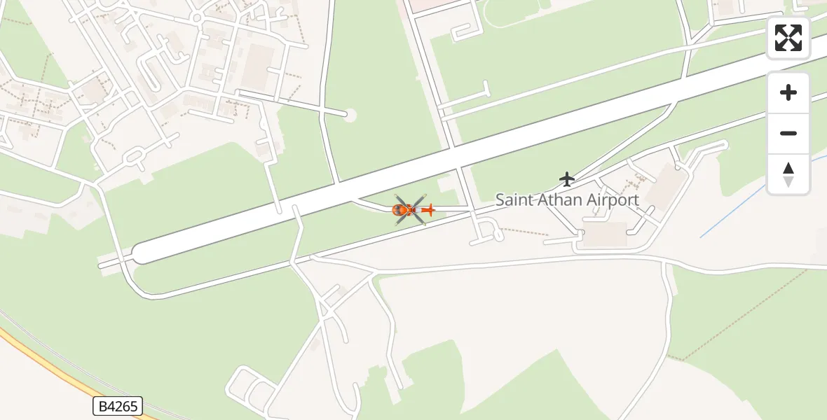 Flight path map showing Coastguard Helicopter route from MOD St Athan to MOD St Athan
