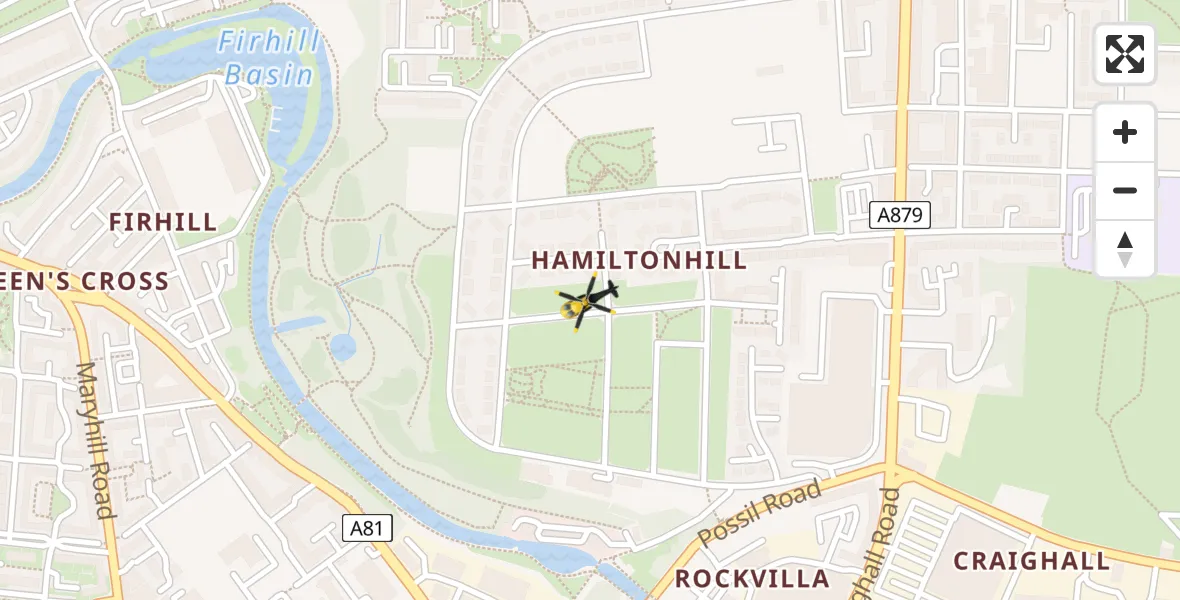 Flight route Police Helicopter Glasgow - Glasgow, 31 March 2026, 11:29