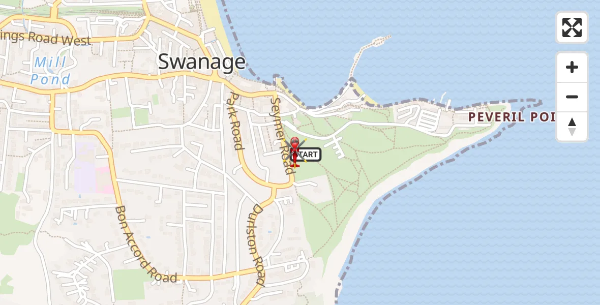 Flight path map showing Air Ambulance Helicopter route from Durlston to Durlston