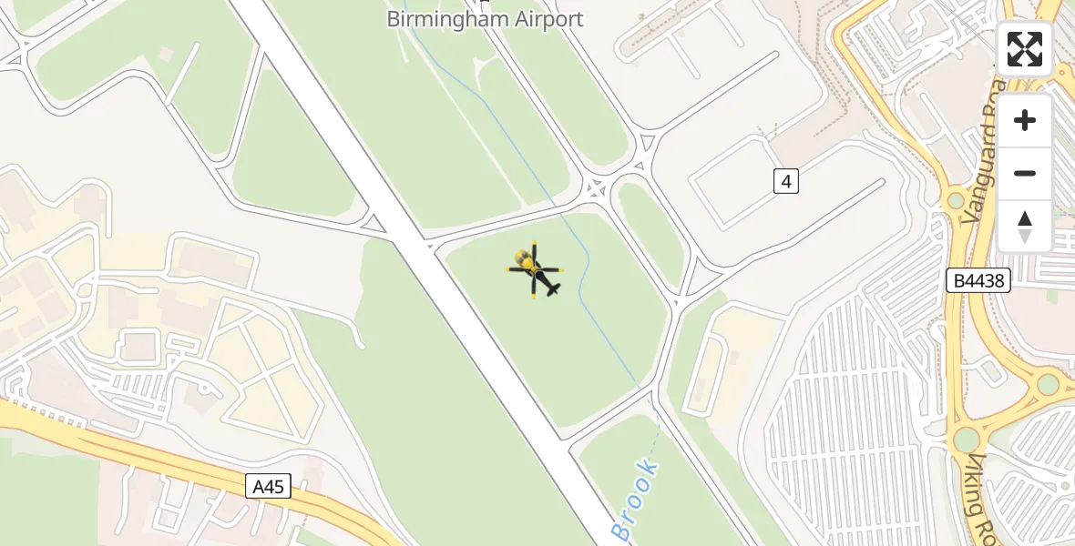 Flight route Police Helicopter Birmingham Airport - Birmingham Airport, 31 March 2026, 12:31