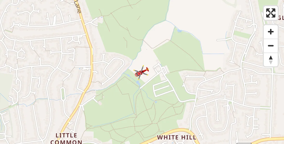 Flight path map showing Air Ambulance Helicopter route from Rother to Rother