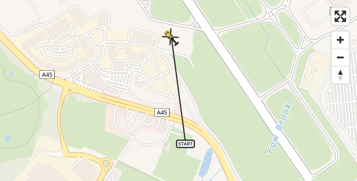 Flight route Police Helicopter Birmingham Airport - Birmingham Airport, 31 March 2026, 14:55