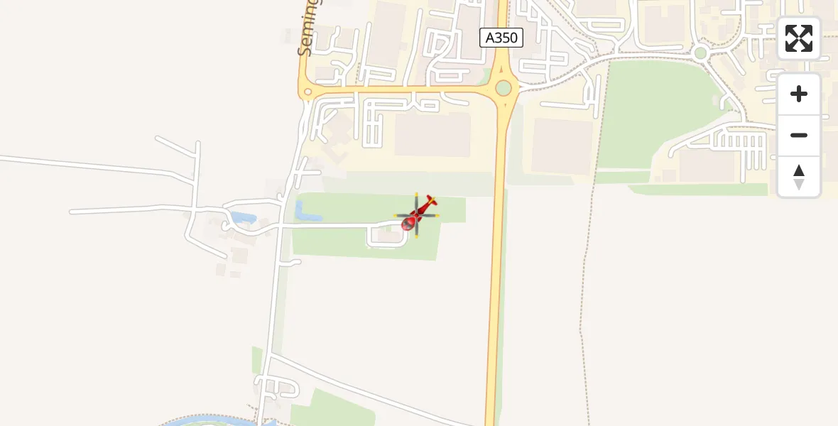 Flight path map showing Air Ambulance Helicopter route from Wiltshire Air Ambulance to Wiltshire Air Ambulance