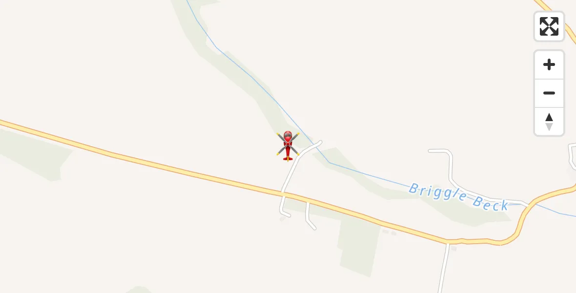 Flight path map showing Air Ambulance Helicopter route from Skirwith to Skirwith