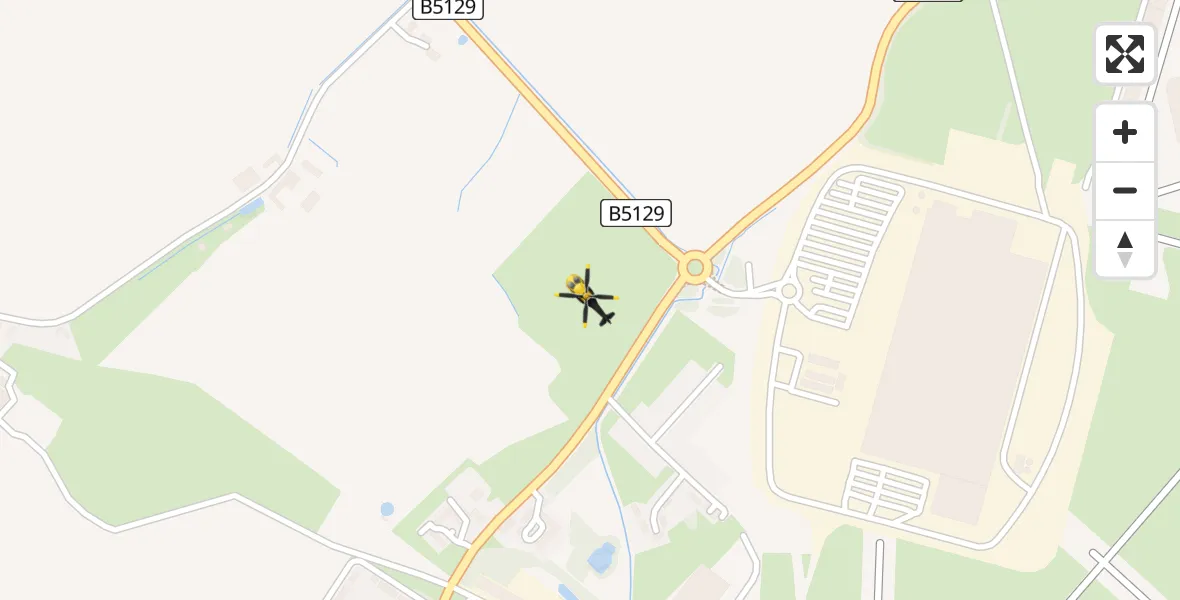 Flight path map showing Police Helicopter route from Hawarden Airport to Hawarden Airport