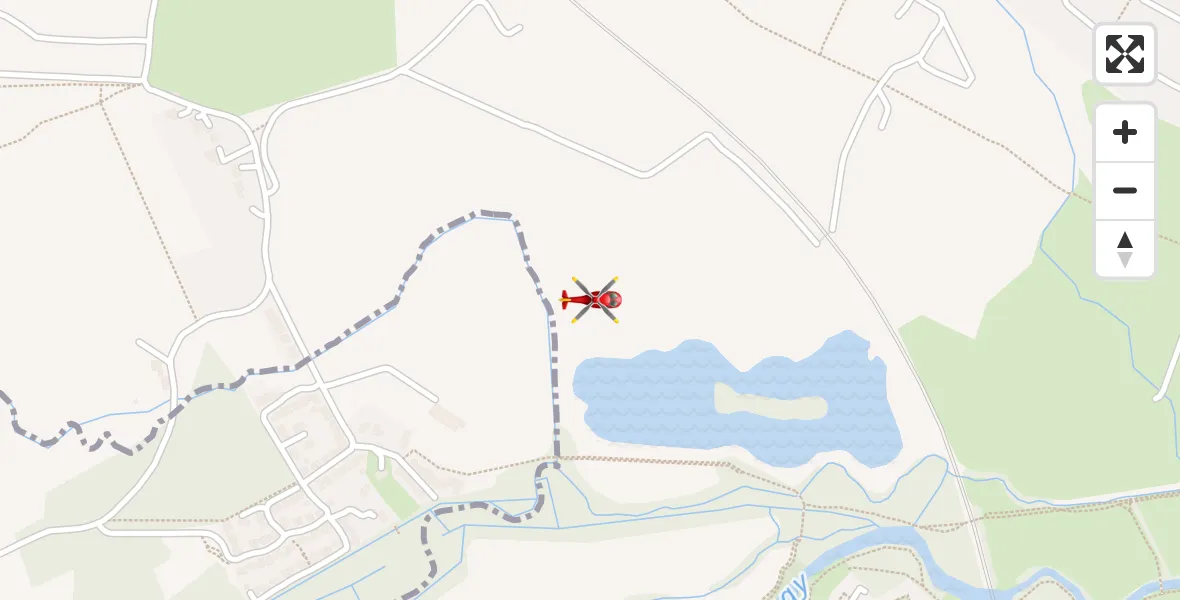 Flight path map showing Air Ambulance Helicopter route from Sevenoaks to Sevenoaks