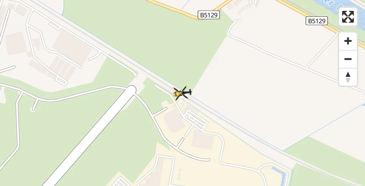 Flight path map showing Police Helicopter route from Hawarden Airport to Hawarden Airport