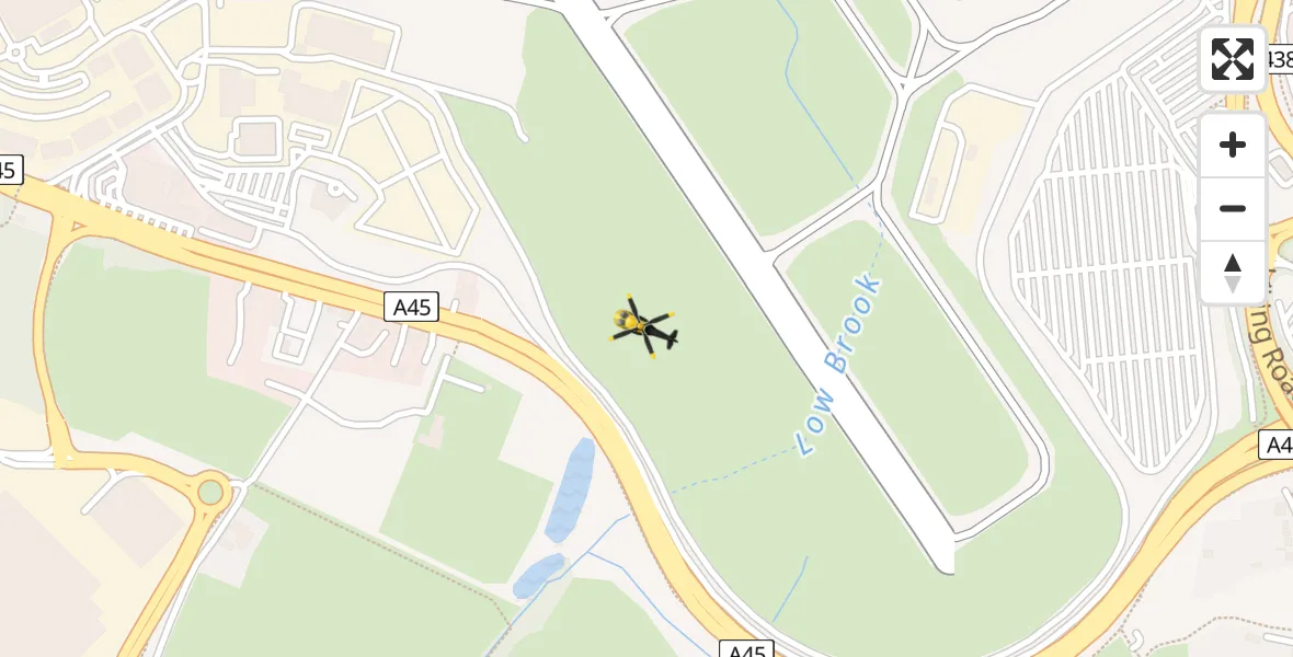 Flight route Police Helicopter Birmingham Airport - Birmingham Airport, 01 April 2026, 03:01