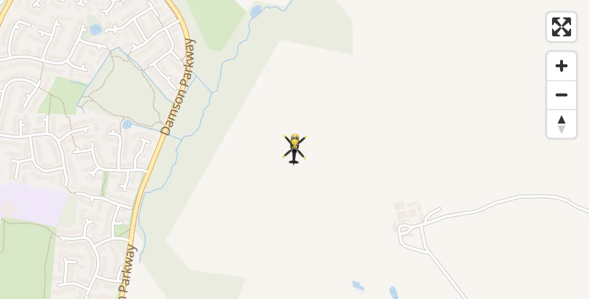 Flight path map showing Police Helicopter route from Elmdon Heath to Elmdon Heath