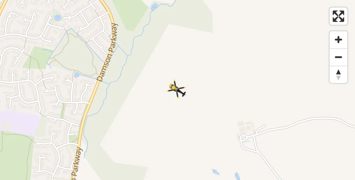 Flight path map showing Police Helicopter route from Elmdon Heath to Elmdon Heath