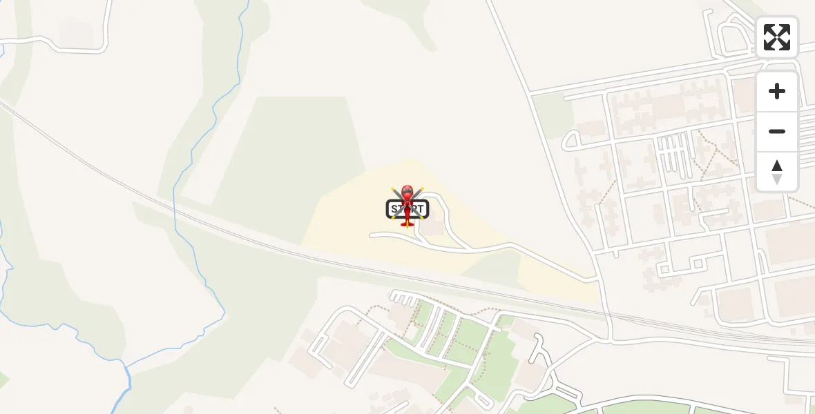 Flight path map showing Air Ambulance Helicopter route from RAF Cosford to Cosford