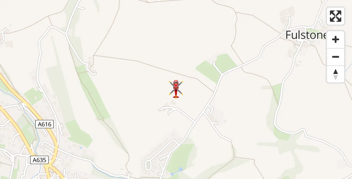 Flight path map showing Air Ambulance Helicopter route from New Mill to New Mill