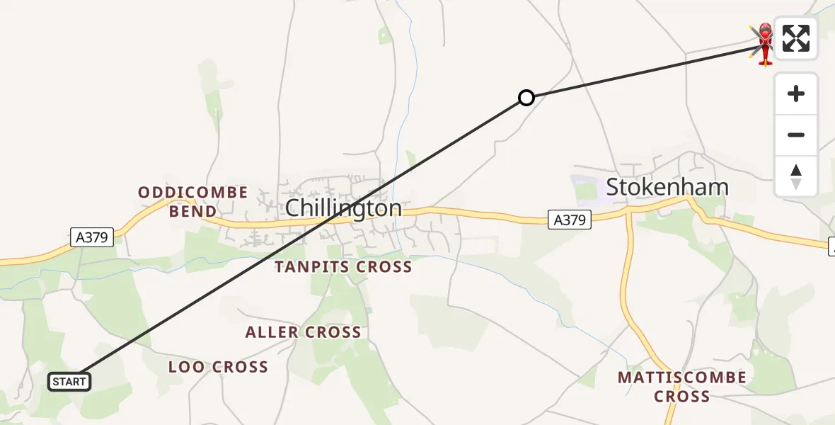 Routekaart van de vlucht: Air Ambulance Helicopter to Stokenham