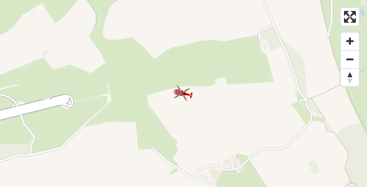 Flight path map showing Air Ambulance Helicopter route from Rockbeare to Rockbeare