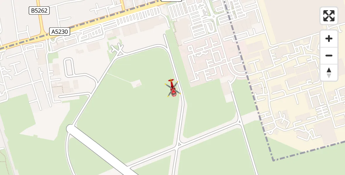 Flight path map showing Air Ambulance Helicopter route from Blackpool Airport to Blackpool Airport