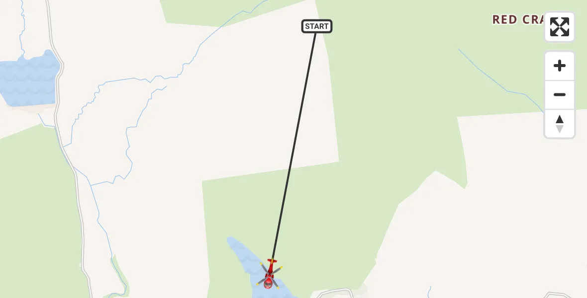 Flight path map showing Air Ambulance Helicopter route from Troutbeck to Windermere
