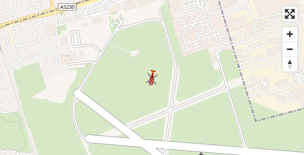 Flight path map showing Air Ambulance Helicopter route from Blackpool Airport to Blackpool Airport