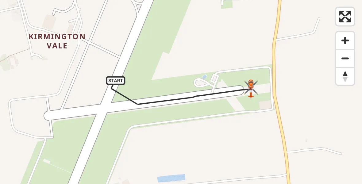 Flight path map showing Coastguard Helicopter route from Humberside Airport to Humberside Airport