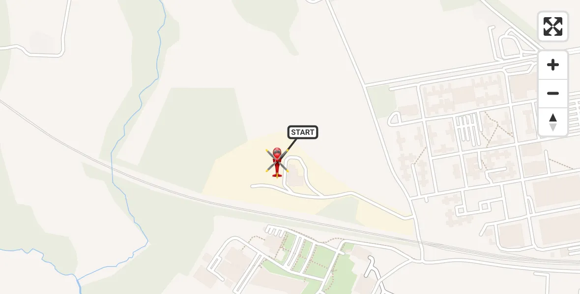 Flight path map showing Air Ambulance Helicopter route from RAF Cosford to Cosford