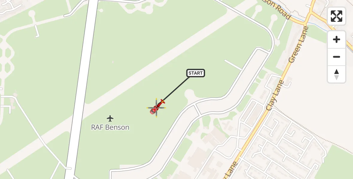 Routekaart van de vlucht: Air Ambulance Helicopter to RAF Benson