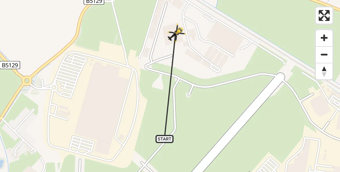 Flight path map showing Police Helicopter route from Hawarden Airport to Hawarden Airport