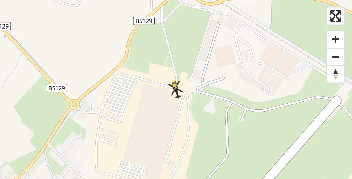 Flight path map showing Police Helicopter route from Hawarden Airport to Hawarden Airport