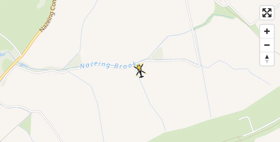 Flight path map showing Police Helicopter route from Tylers Cross to Tylers Cross