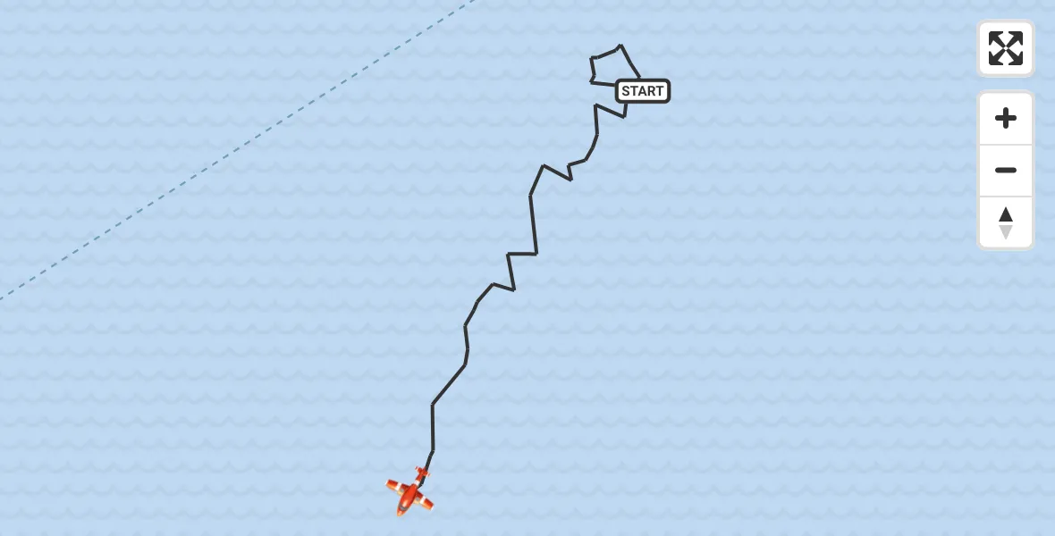 Flight path map showing Coastguard Drone route from English Channel to English Channel