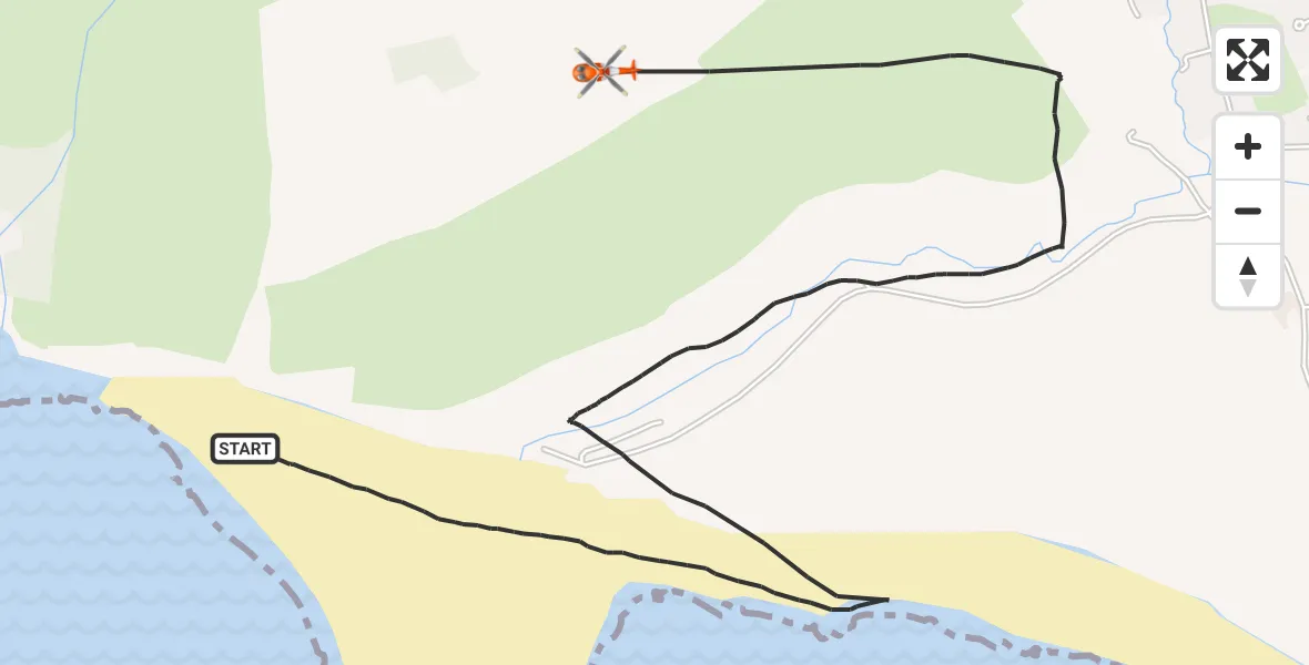Flight path map showing Coastguard Helicopter route from Llantwit Major to Llantwit Major