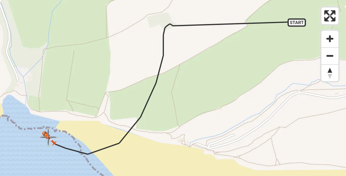 Flight path map showing Coastguard Helicopter route from Llantwit Major to Llantwit Major