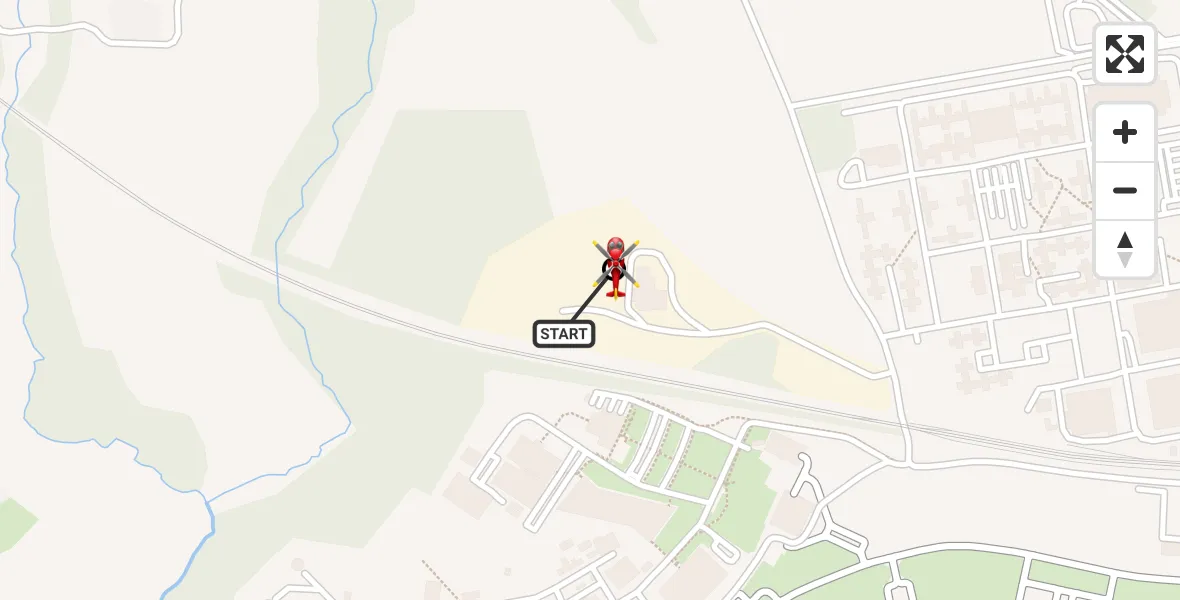 Flight path map showing Air Ambulance Helicopter route from RAF Cosford to Cosford