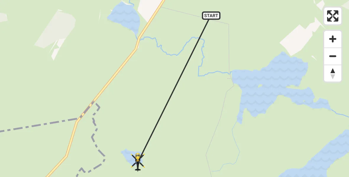 Flight path map showing Police Helicopter route from Neilston to Nether Carswell