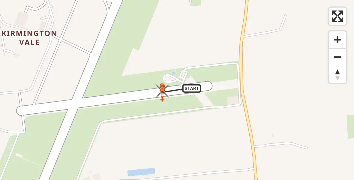 Flight path map showing Coastguard Helicopter route from Humberside Airport to Humberside Airport