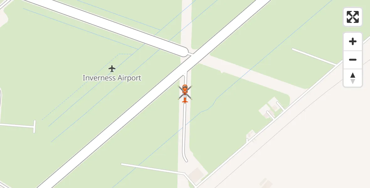 Flight path map showing Coastguard Helicopter route from Inverness Airport to Inverness Airport