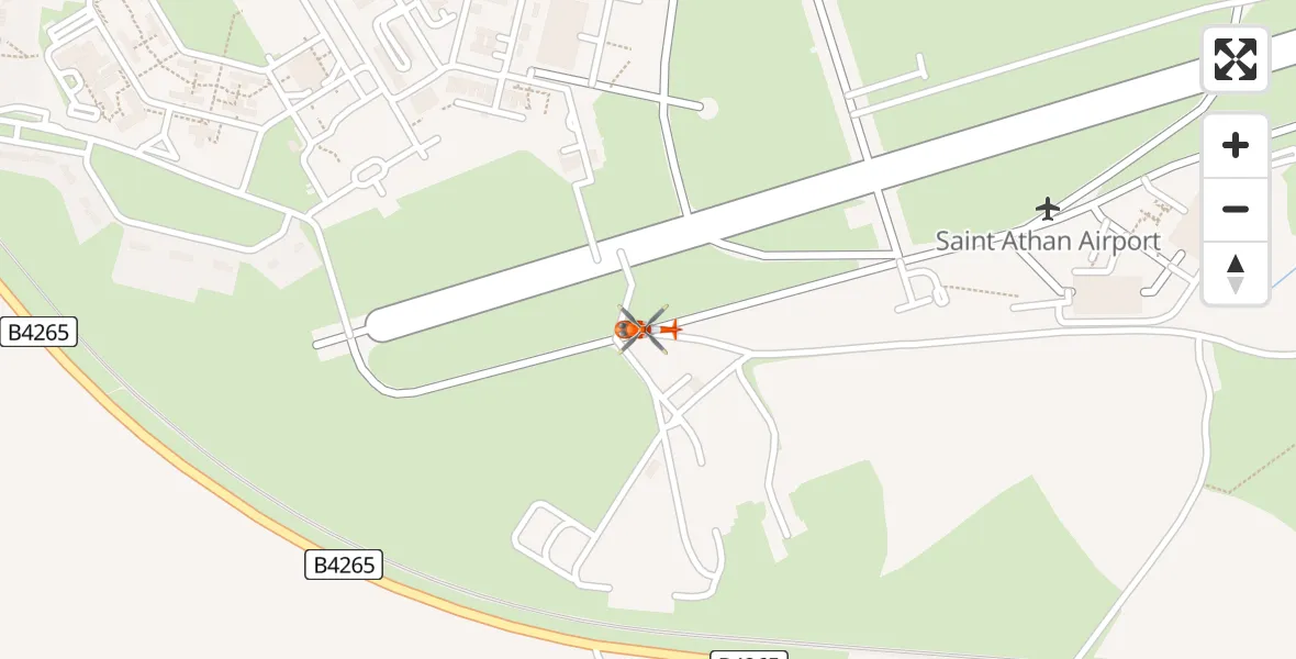 Flight path map showing Coastguard Helicopter route from MOD St Athan to MOD St Athan