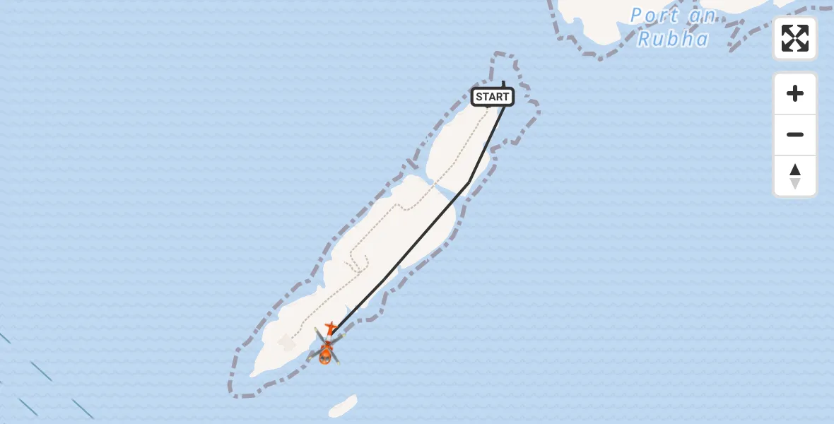 Flight path map showing Coastguard Helicopter route from Inner Seas to Inner Seas