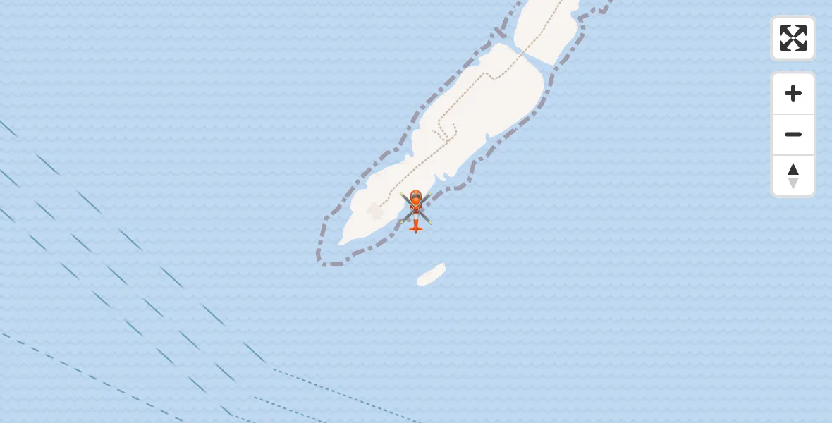 Flight path map showing Coastguard Helicopter route from Inner Seas to Inner Seas