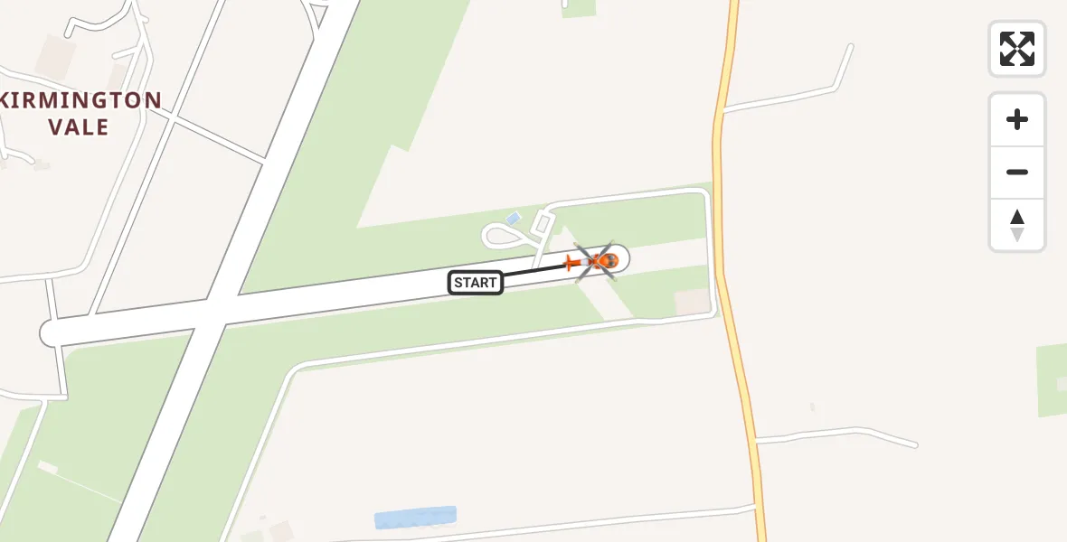 Flight path map showing Coastguard Helicopter route from Humberside Airport to Humberside Airport