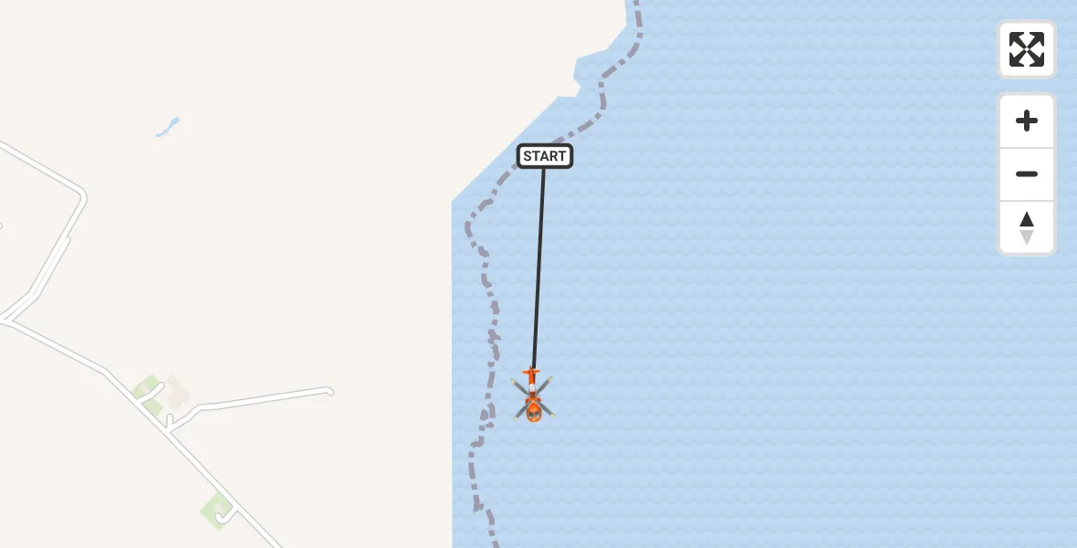 Flight path map showing Coastguard Helicopter route from Kirkwall to Kirkwall
