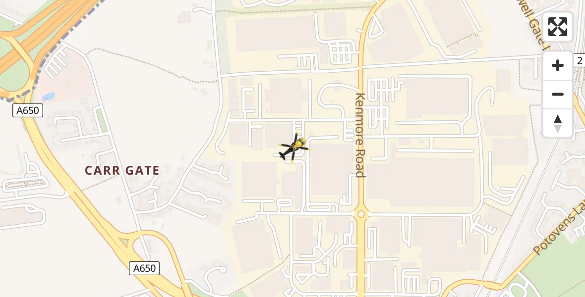 Flight path map showing Police Helicopter route from Newton Hill to Newton Hill