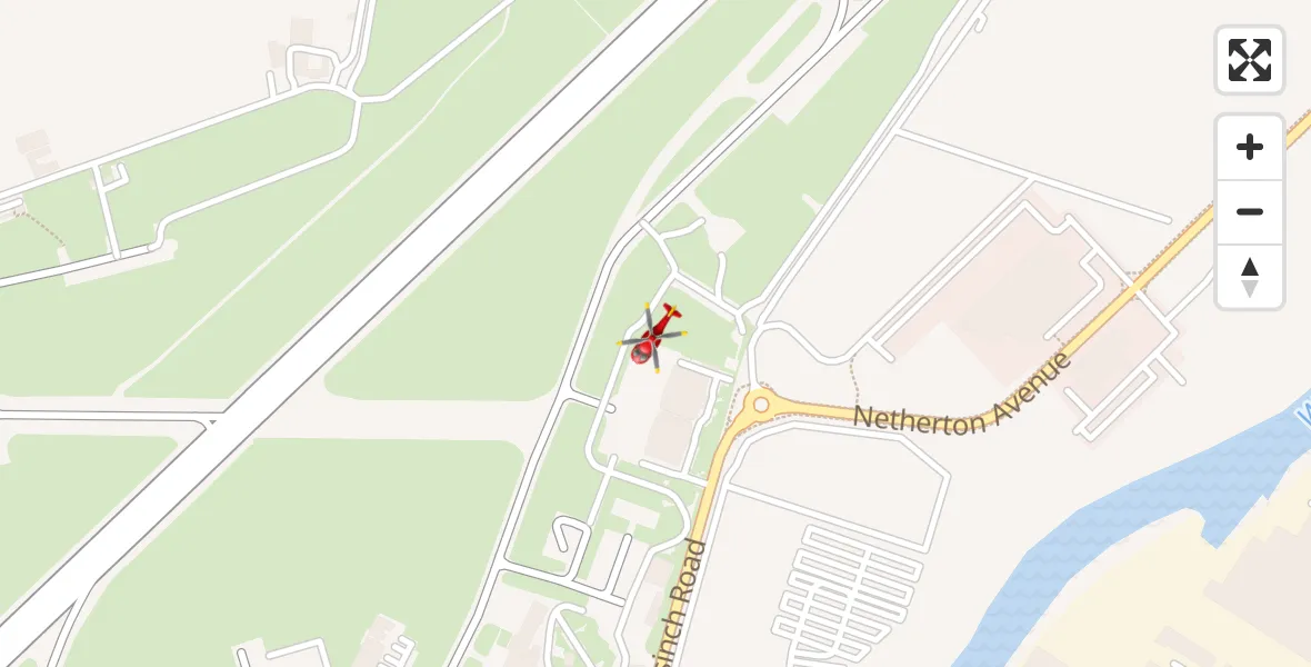 Flight path map showing Air Ambulance Helicopter route from Glasgow Airport to Glasgow Airport