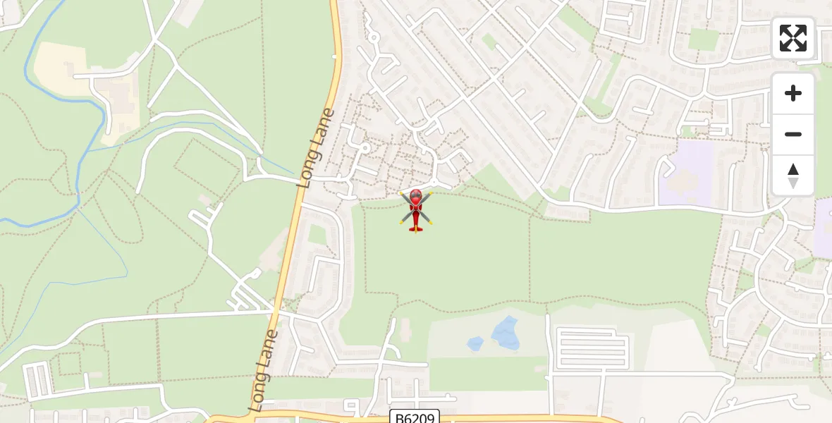 Flight path map showing Air Ambulance Helicopter route from Bolton to Bolton