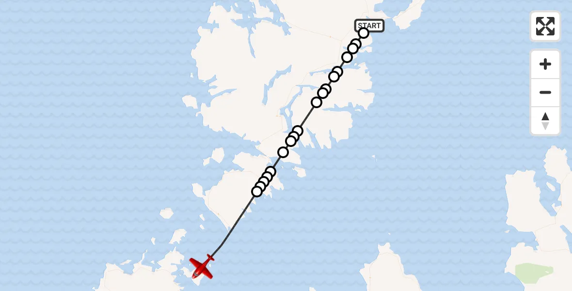 Routekaart van de vlucht: Air Ambulance Aircraft to Inner Seas