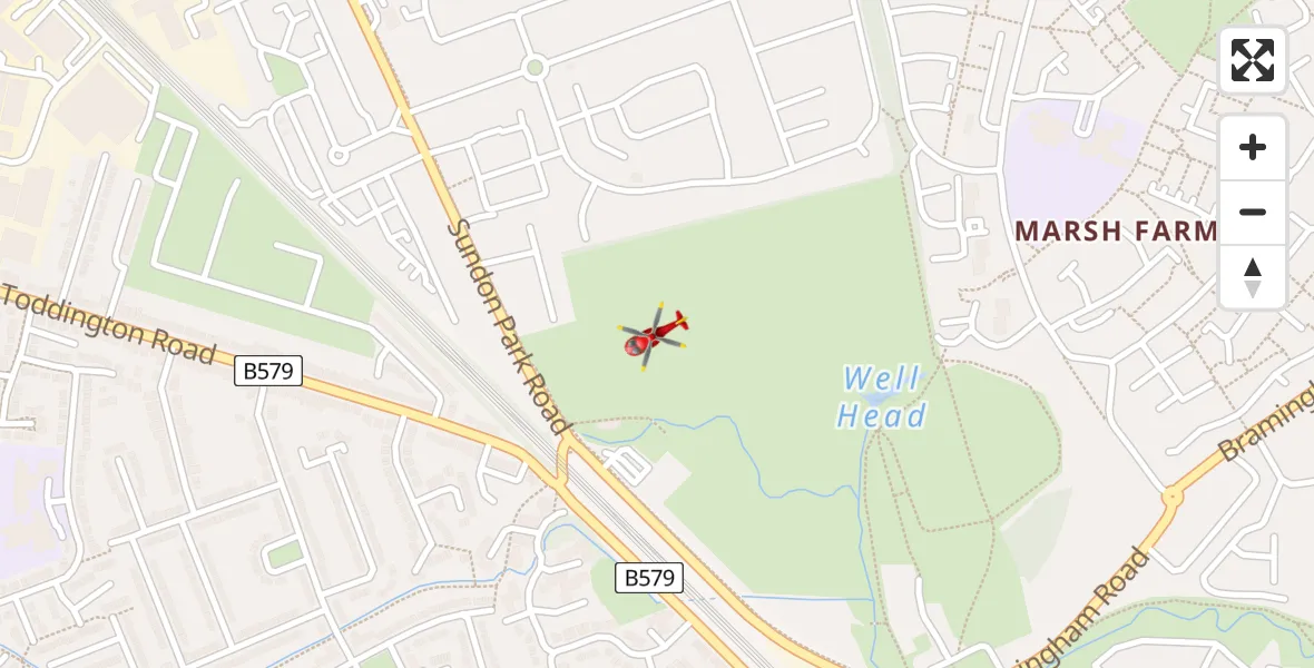 Routekaart van de vlucht: Air Ambulance Helicopter to Leagrave, Sundon Park Road
