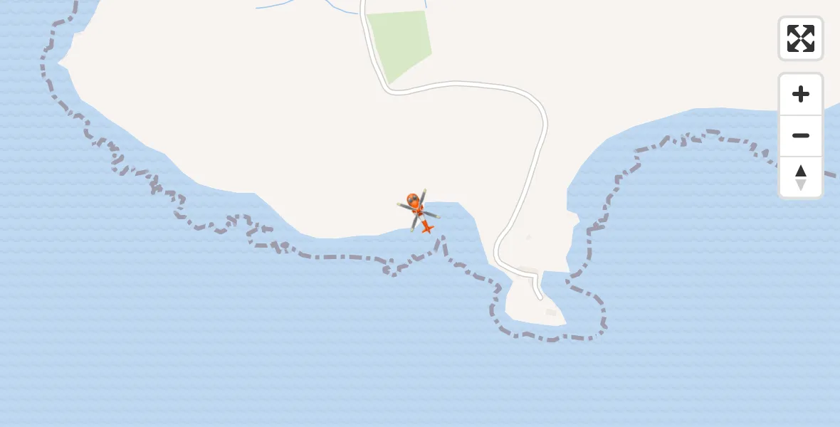 Flight path map showing Coastguard Helicopter route from Inner Seas to Inner Seas